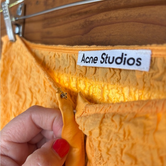 SOLD • Acne Studios Crinkled Cotton Blend Midi Skirt - Picture 4 of 7